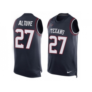 Men's Nike Houston Texans #27 Jose Altuve Limited Navy Blue Player Name & Number Tank Top NFL Jersey