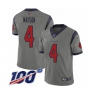 Men's Nike Houston Texans #4 Deshaun Watson Limited Gray Inverted Legend 100th Season NFL Jersey