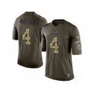 Men's Nike Houston Texans #4 Deshaun Watson Limited Green Salute to Service NFL Jersey