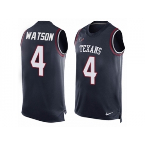 Men's Nike Houston Texans #4 Deshaun Watson Limited Navy Blue Player Name & Number Tank Top NFL Jersey