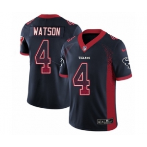 Men's Nike Houston Texans #4 Deshaun Watson Limited Navy Blue Rush Drift Fashion NFL Jersey