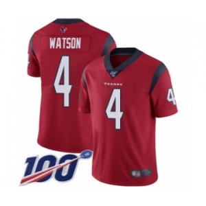 Men's Nike Houston Texans #4 Deshaun Watson Red Alternate Vapor Untouchable Limited Player 100th Season NFL Jersey