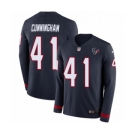 Men's Nike Houston Texans #41 Zach Cunningham Limited Navy Blue Therma Long Sleeve NFL Jersey