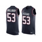 Men's Nike Houston Texans #53 Max Bullough Limited Navy Blue Player Name & Number Tank Top NFL Jersey