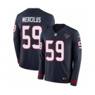 Men's Nike Houston Texans #59 Whitney Mercilus Limited Navy Blue Therma Long Sleeve NFL Jersey