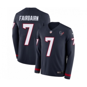 Men's Nike Houston Texans #7 Ka'imi Fairbairn Limited Navy Blue Therma Long Sleeve NFL Jersey