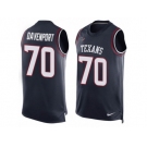 Men's Nike Houston Texans #70 Julien Davenport Limited Navy Blue Player Name & Number Tank Top NFL Jersey