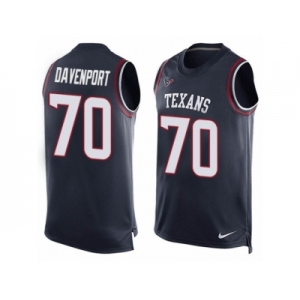 Men's Nike Houston Texans #70 Julien Davenport Limited Navy Blue Player Name & Number Tank Top NFL Jersey