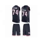 Men's Nike Houston Texans #74 Chris Clark Limited Navy Blue Tank Top Suit NFL Jersey