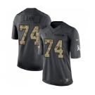 Men's Nike Houston Texans #74 Kendall Lamm Limited Black 2016 Salute to Service NFL Jersey