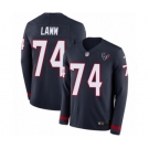 Men's Nike Houston Texans #74 Kendall Lamm Limited Navy Blue Therma Long Sleeve NFL Jersey