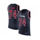 Men's Nike Houston Texans #74 Kendall Lamm Navy Blue Rush Player Name & Number Tank Top NFL Jersey