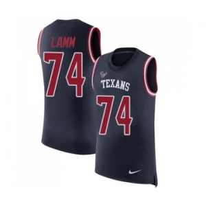 Men's Nike Houston Texans #74 Kendall Lamm Navy Blue Rush Player Name & Number Tank Top NFL Jersey