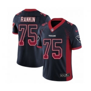 Men's Nike Houston Texans #75 Martinas Rankin Limited Navy Blue Rush Drift Fashion NFL Jersey