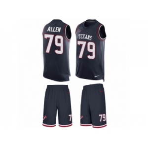 Men's Nike Houston Texans #79 Jeff Allen Limited Navy Blue Tank Top Suit NFL Jersey