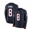 Men's Nike Houston Texans #8 Trevor Daniel Limited Navy Blue Therma Long Sleeve NFL Jersey