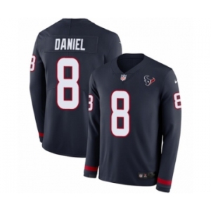 Men's Nike Houston Texans #8 Trevor Daniel Limited Navy Blue Therma Long Sleeve NFL Jersey