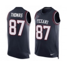 Men's Nike Houston Texans #87 Demaryius Thomas Limited Navy Blue Player Name & Number Tank Top NFL Jersey