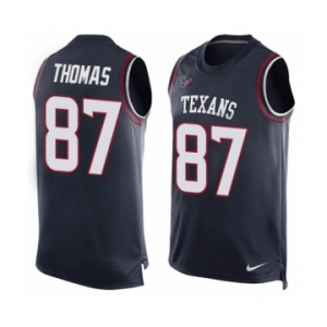 Men's Nike Houston Texans #87 Demaryius Thomas Limited Navy Blue Player Name & Number Tank Top NFL Jersey