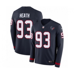 Men's Nike Houston Texans #93 Joel Heath Limited Navy Blue Therma Long Sleeve NFL Jersey