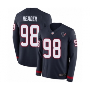 Men's Nike Houston Texans #98 D.J. Reader Limited Navy Blue Therma Long Sleeve NFL Jersey