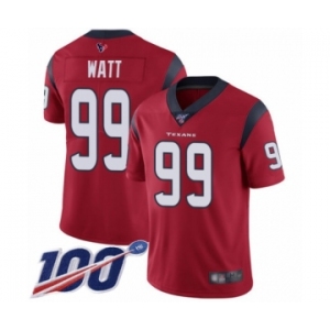 Men's Nike Houston Texans #99 J.J. Watt Red Alternate Vapor Untouchable Limited Player 100th Season NFL Jersey