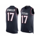 Nike Houston Texans #17 Brock Osweiler Navy Blue Team Color Men's Stitched NFL Limited Tank Top Jersey