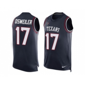 Nike Houston Texans #17 Brock Osweiler Navy Blue Team Color Men's Stitched NFL Limited Tank Top Jersey