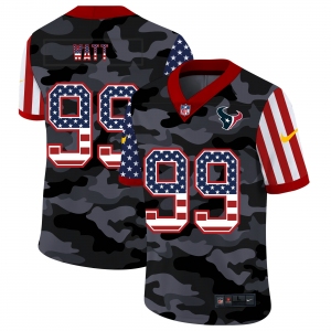 Nike Men's Houston Texans #99 Watt 2020 Nike Camo USA Salute to Service Limited Jersey