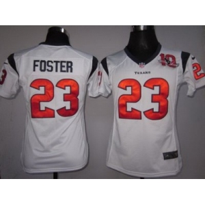 Nike women nfl jerseys Houston Texans #23 Arian Foster white [10th patch][nike]