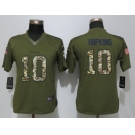 Women New Nike Houston Texans #10 Hopkins Green Salute To Service Limited Jersey