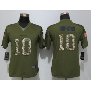 Women New Nike Houston Texans #10 Hopkins Green Salute To Service Limited Jersey