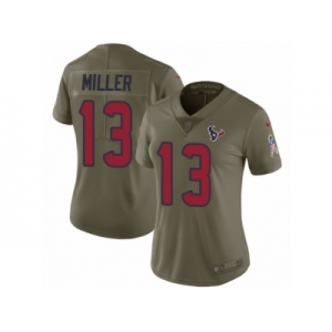 Women Nike Houston Texans #13 Braxton Miller Limited Olive 2017 Salute to Service NFL Jersey