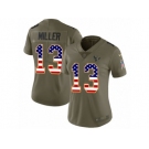 Women Nike Houston Texans #13 Braxton Miller Limited Olive USA Flag 2017 Salute to Service NFL Jersey