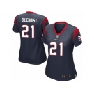 Women Nike Houston Texans #21 Marcus Gilchrist Game Navy Blue Team Color NFL Jersey