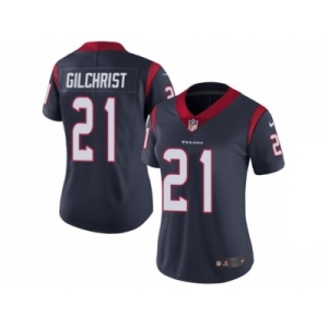 Women Nike Houston Texans #21 Marcus Gilchrist Navy Blue Team Color Vapor Untouchable Limited Player NFL Jersey