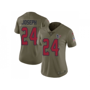 Women Nike Houston Texans #24 Johnathan Joseph Olive Stitched NFL Limited 2017 Salute to Service Jersey