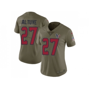 Women Nike Houston Texans #27 Jose Altuve Olive Stitched NFL Limited 2017 Salute to Service Jersey