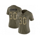 Women Nike Houston Texans #30 Kevin Johnson Limited Olive Camo 2017 Salute to Service NFL Jersey