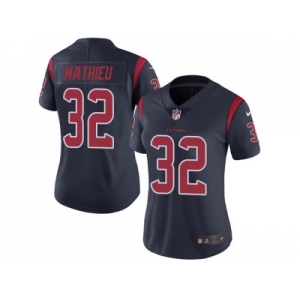 Women Nike Houston Texans #32 Tyrann Mathieu Navy Blue Stitched NFL Limited Rush Jersey