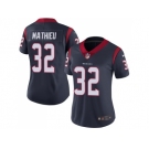 Women Nike Houston Texans #32 Tyrann Mathieu Navy Blue Team Color Stitched NFL Vapor Untouchable Limited Jersey