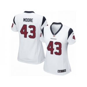 Women Nike Houston Texans #43 Corey Moore Game White NFL Jersey