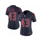 Women Nike Houston Texans #43 Corey Moore Limited Navy Blue Rush Vapor Untouchable NFL Jerse