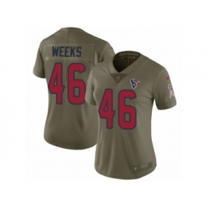 Women Nike Houston Texans #46 Jon Weeks Limited Olive 2017 Salute to Service NFL Jersey