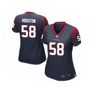 Women Nike Houston Texans #58 Lamarr Houston Game Navy Blue Team Color NFL Jersey