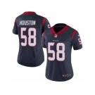 Women Nike Houston Texans #58 Lamarr Houston Navy Blue Team Color Vapor Untouchable Limited Player NFL Jersey