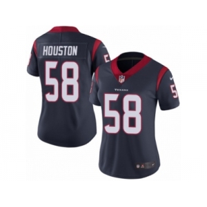 Women Nike Houston Texans #58 Lamarr Houston Navy Blue Team Color Vapor Untouchable Limited Player NFL Jersey