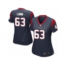 Women Nike Houston Texans #63 Kendall Lamm Game Navy Blue Team Color NFL Jersey