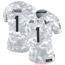 Women's Houston Texans #1 Stefon Diggs 2024 F.U.S.E Arctic Camo Salute To Service Limited Stitched Football Jersey