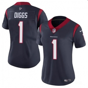 Women's Houston Texans #1 Stefon Diggs Navy Vapor Untouchable Limited Stitched Jersey